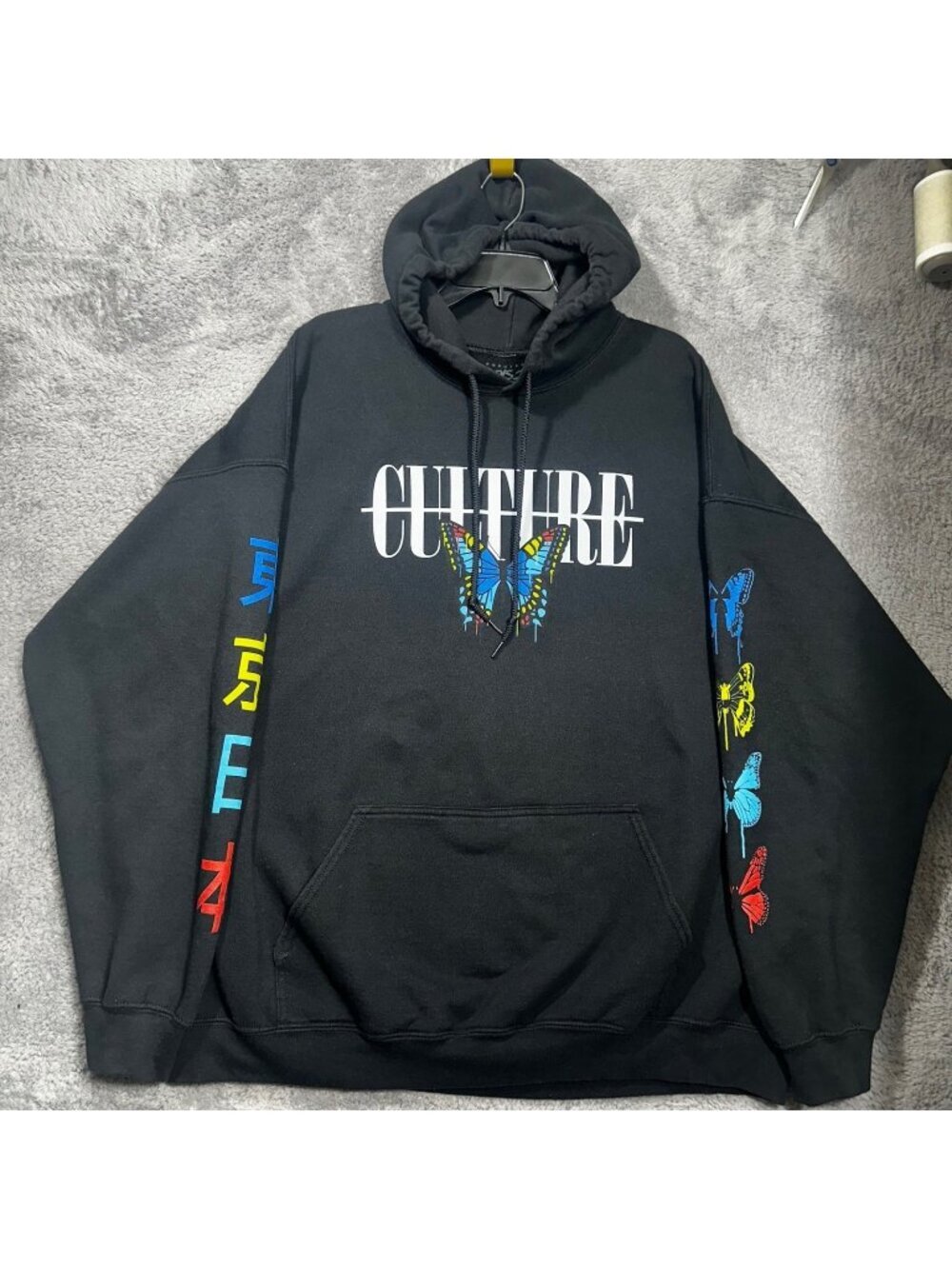 Popular Poison Hoodie Mens 3XL Black Culture Butterfly Tokyo Graphic Streetwear